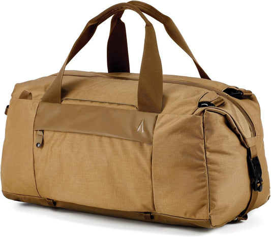 Errant Modular Duffel Bag Hymassa Tan – 35L Weekender, Travel Duffel Backpack, Waterproof, Ventilated Wet/Dry Compartment