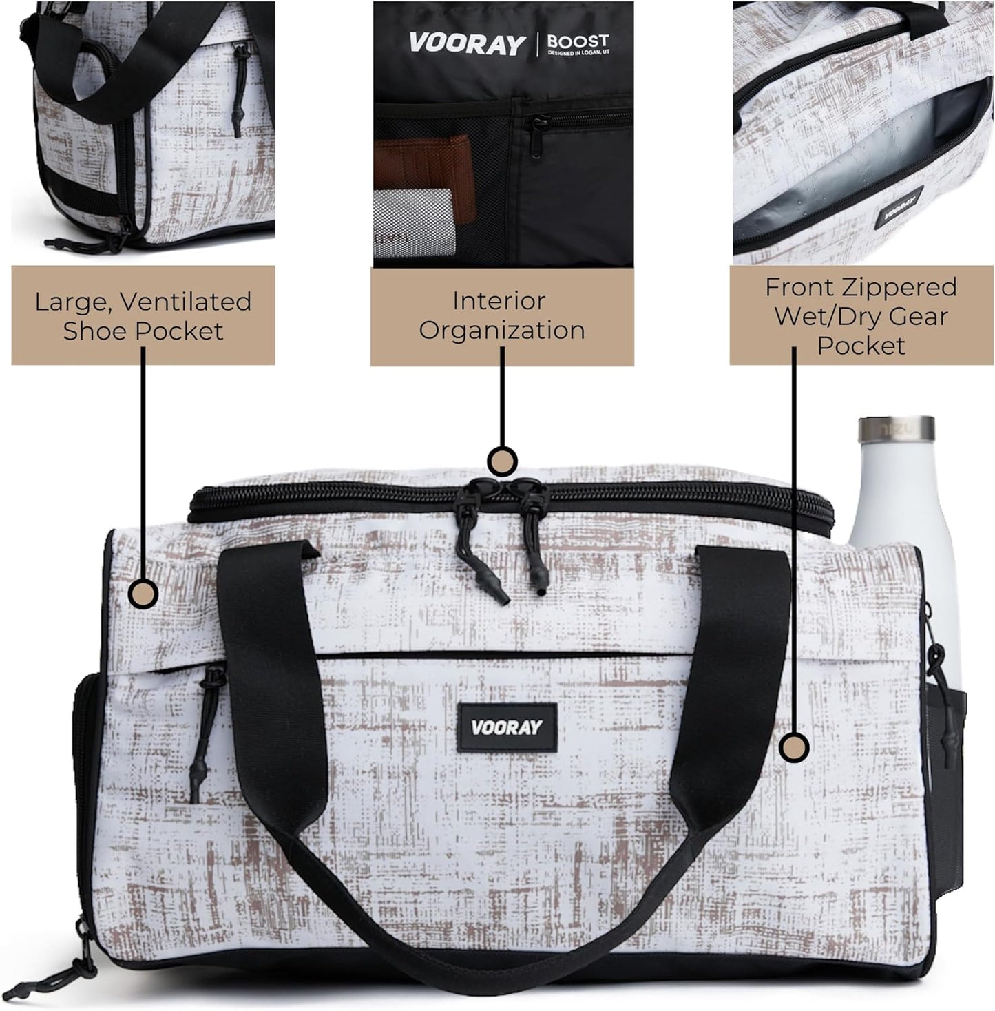 Vooray 22L Boost Duffle Bag – Small Gym Bag for Men and Women, Lightweight Travel Duffel with Shoe Compartment, Durable Sports Tote for Fitness, Training, Overnight Use, and Weekend Trips