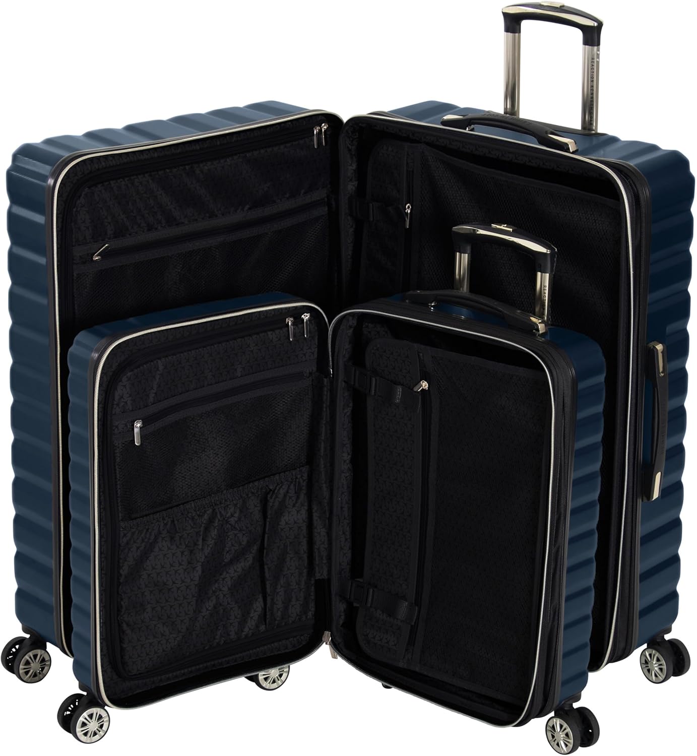 Kenneth Cole REACTION Madison Square Lightweight Hardside Chevron Expandable Spinner Luggage, Navy