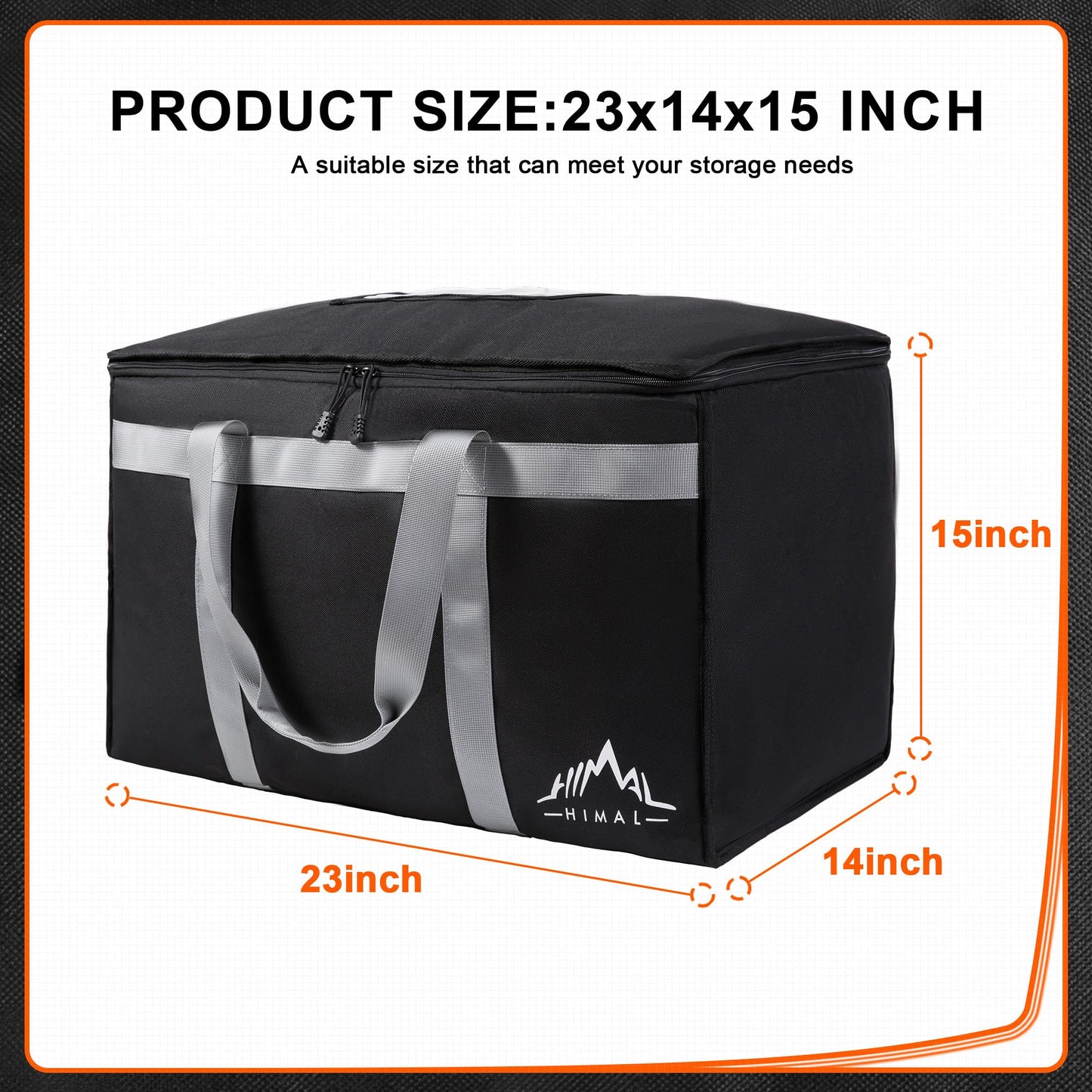 Himal Outdoors Insulated Food Delivery Bag XXXL-23Wx15Hx14D inches Premium Insulated Grocery Bag