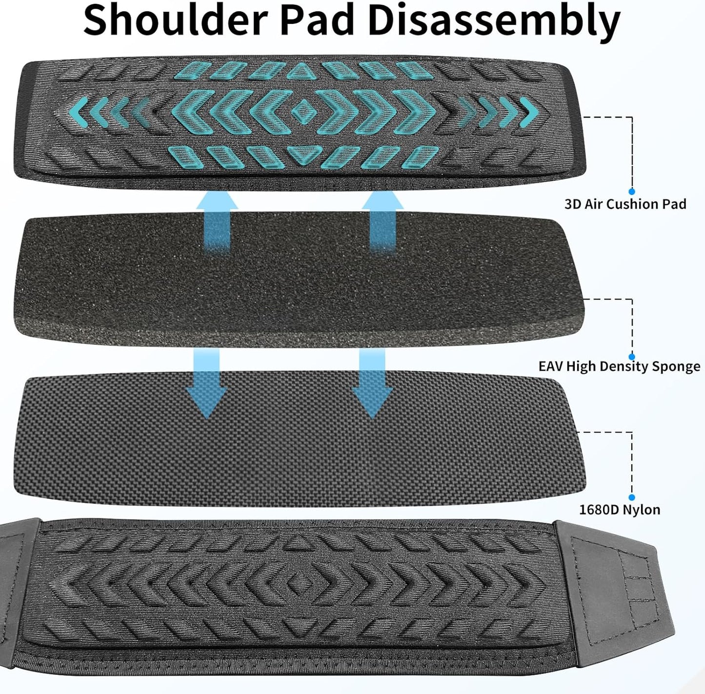 60" Universal Shoulder Strap, 3D Sponge Thick Padded Bag Strap with Double Adjustable Buckles and Metal Hooks, Ideal for Briefcases, Crossbody Bags, Luggage (Storage Bag + Reflective Tape)
