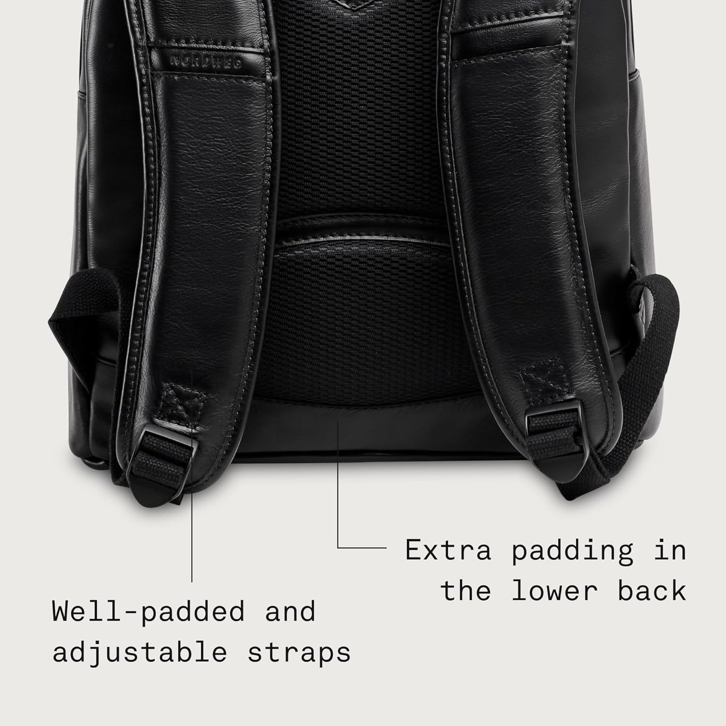 Nordweg Leather Laptop Backpack NW074B – Lightweight Daypack for Work, Travel & College – Fits