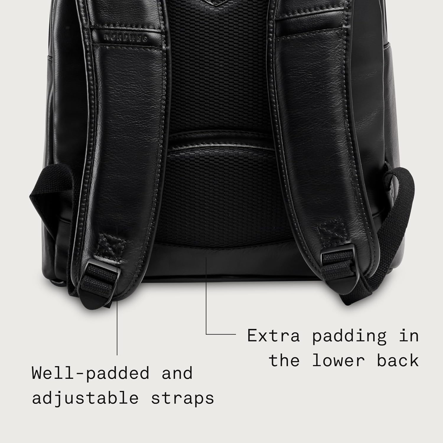 Nordweg Leather Laptop Backpack NW074B – Lightweight Daypack for Work, Travel & College – Fits