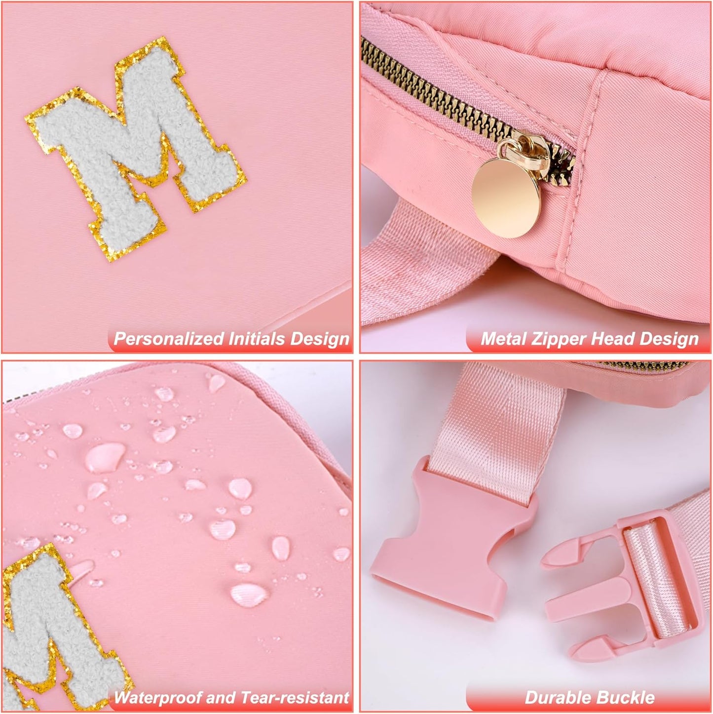 Mothers Day Gifts for Mom,Mom Gifts from Daughter,Gifts for Wife Sister Her,Mother in Law Gift,Mama Gifts Idea,Crossbody Bags,Initial White M,Pink Bag