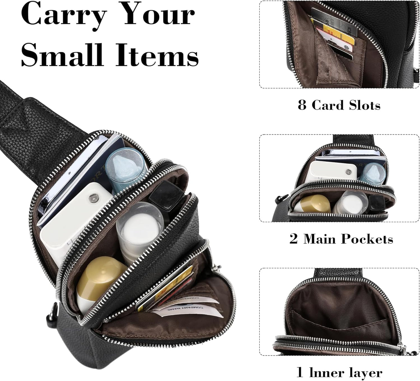 INICAT RFID Blocking Sling Bag Anti Theft Crossbody Bags for Women Travel Fanny Pack Cross Body for Woman Chest Bag