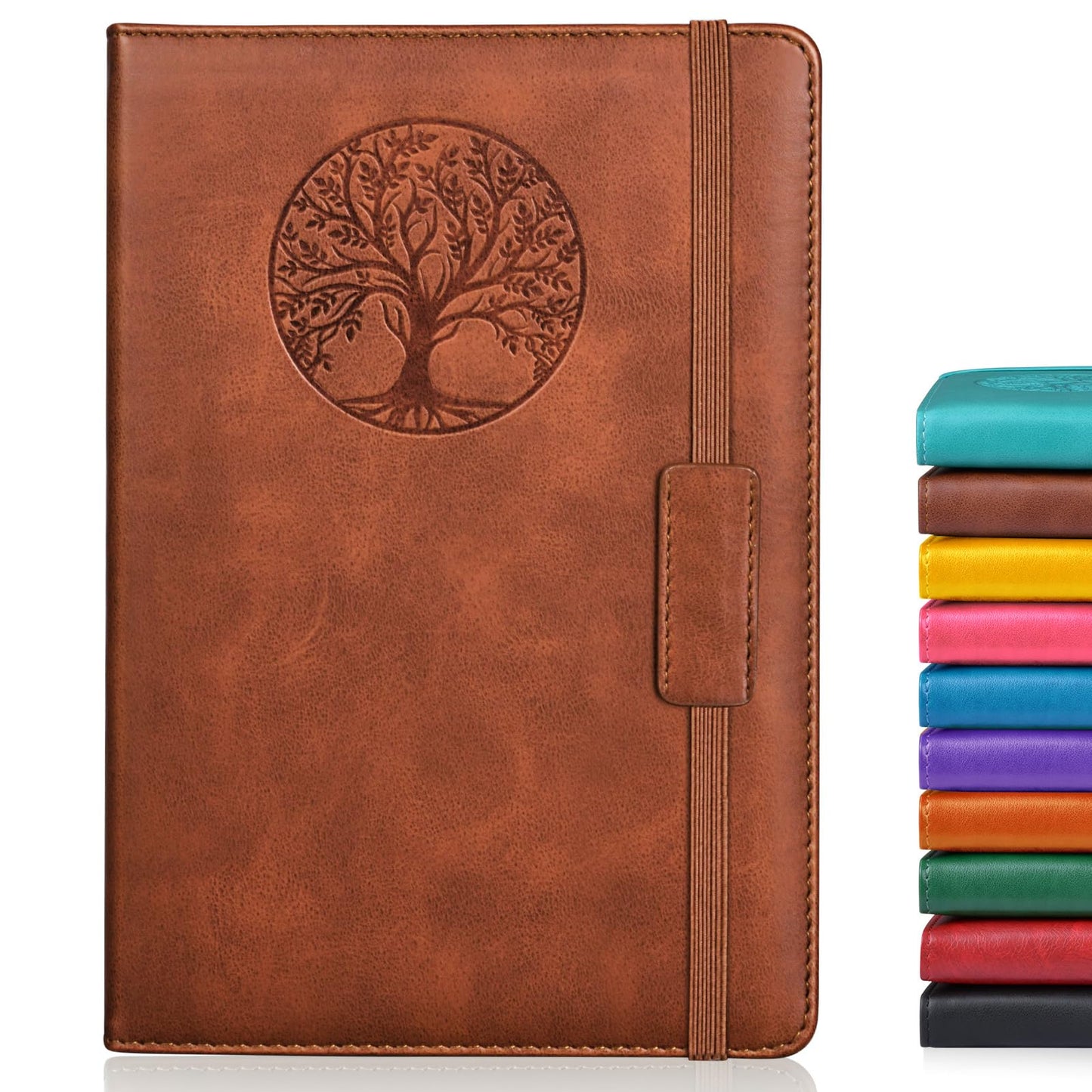 Biuwory Leather Journal Notebook,256 Thick Lined Pages,Hardcover 5.7"×8.3"