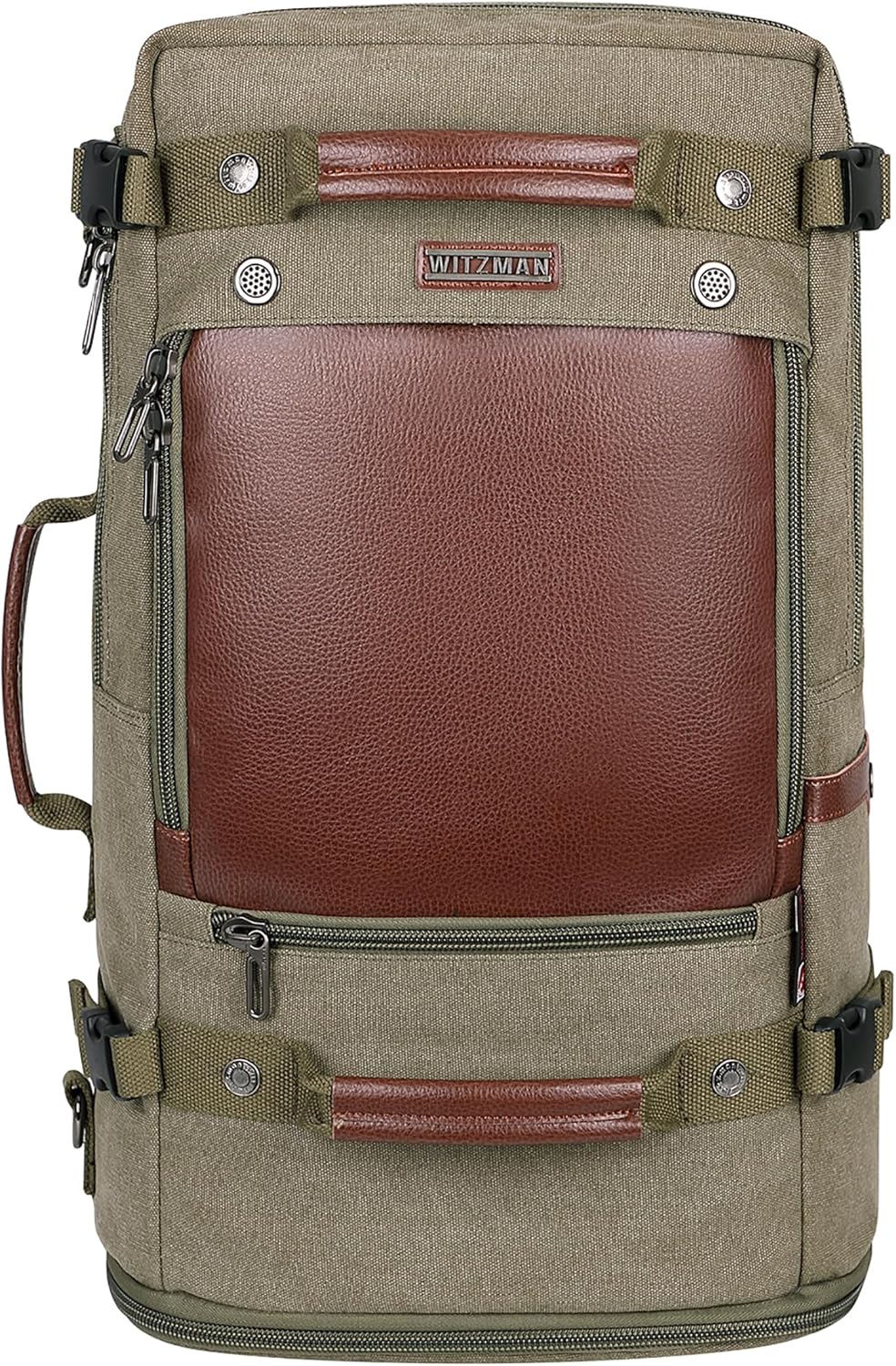 WITZMAN Travel Backpack for Men Women Carry on Luggage Backpack Canvas Rucksack Duffel bag with Shoe Compartment（A2021 Light green）