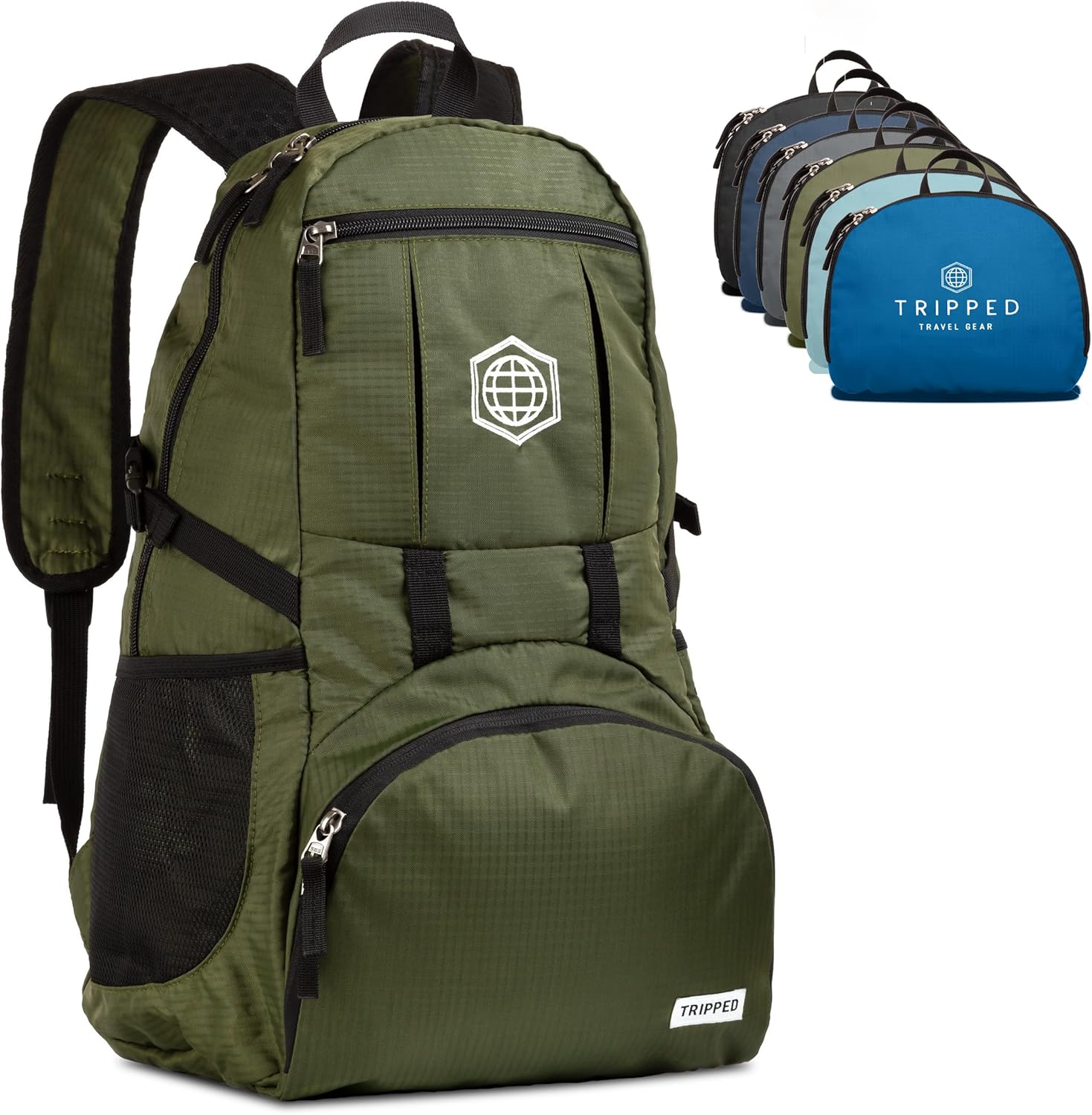 TRIPPED Travel Gear Traveling Backpack- Foldable collapsible lightweight backpack for travel