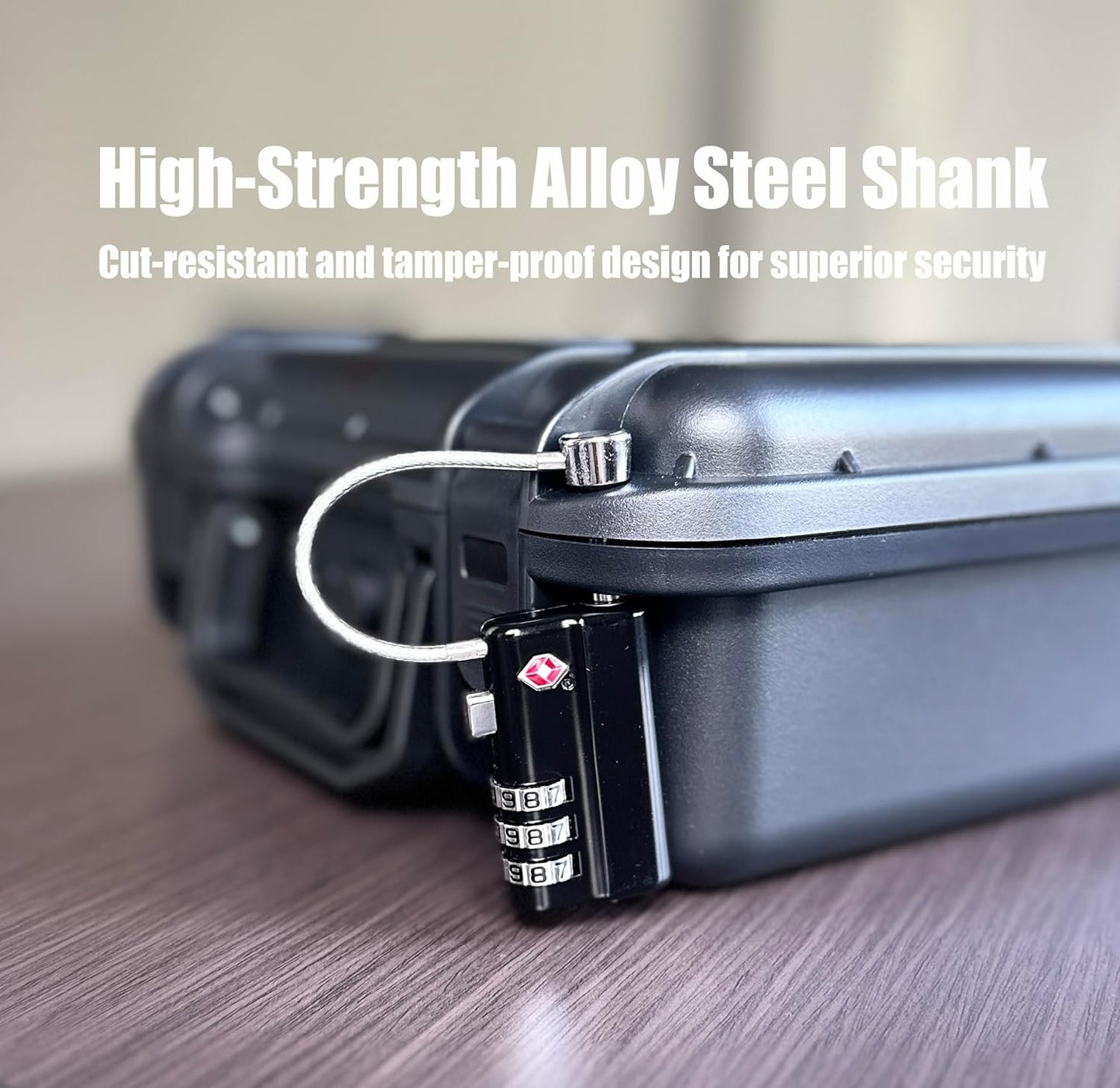 Professional Gun Case Lock TSA Approved Gun Case Lock,with Durable & Cut Resistant Alloy Steel Shank Gun Lock,TSA Gun Safe Lock for Travel Case or Child Safe (1 Pack)