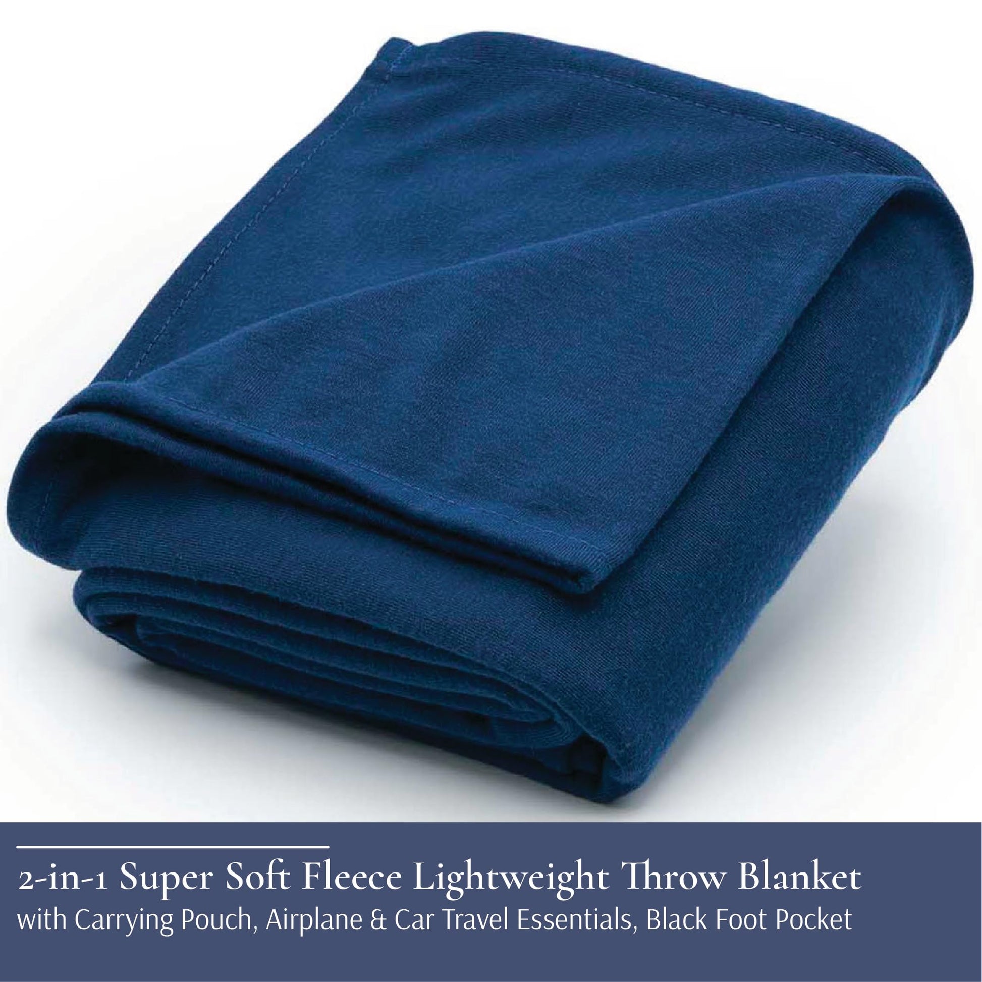 Brookstone Travel Blanket 2-in-1 Soft Throw with Carrying Pouch