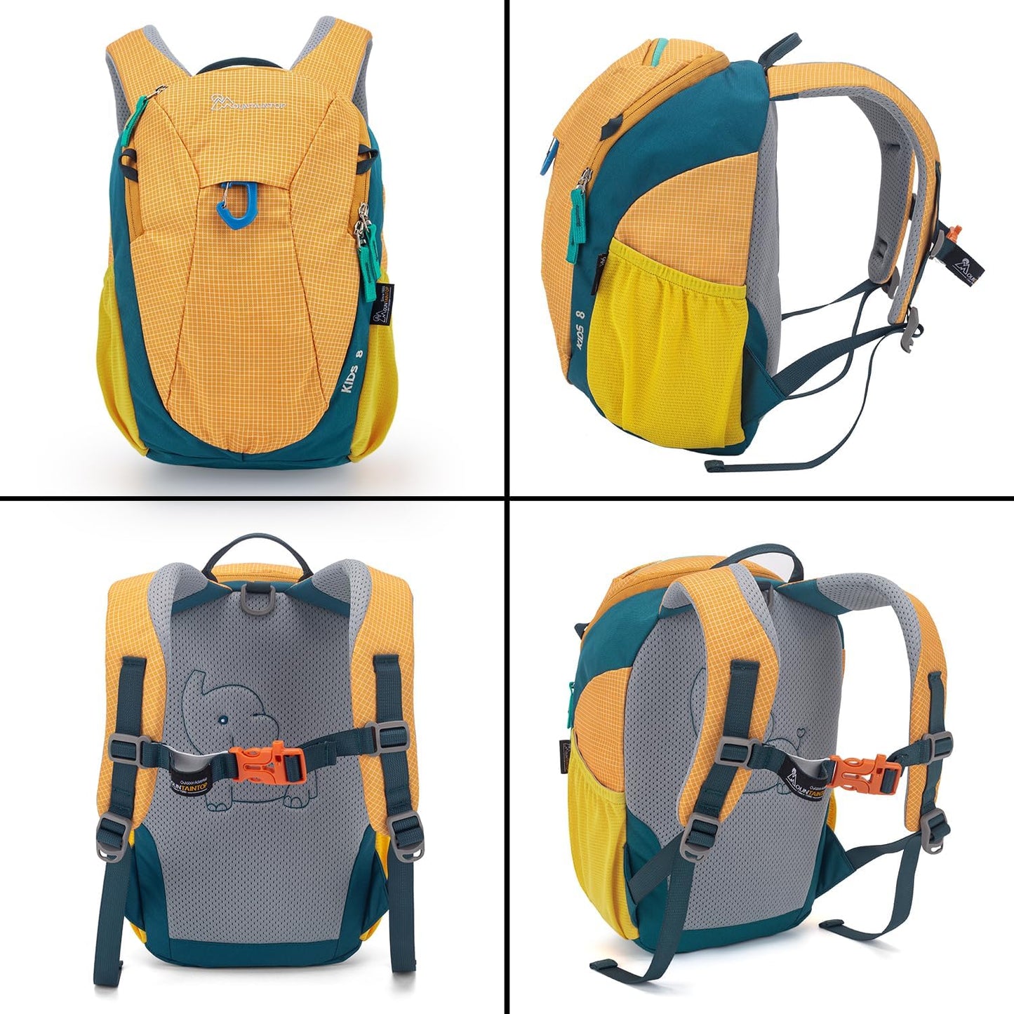 MOUNTAINTOP 8L Kids Backpack,Toddler Backpack Travel Daypack with Chest Strap,Small Backpack for