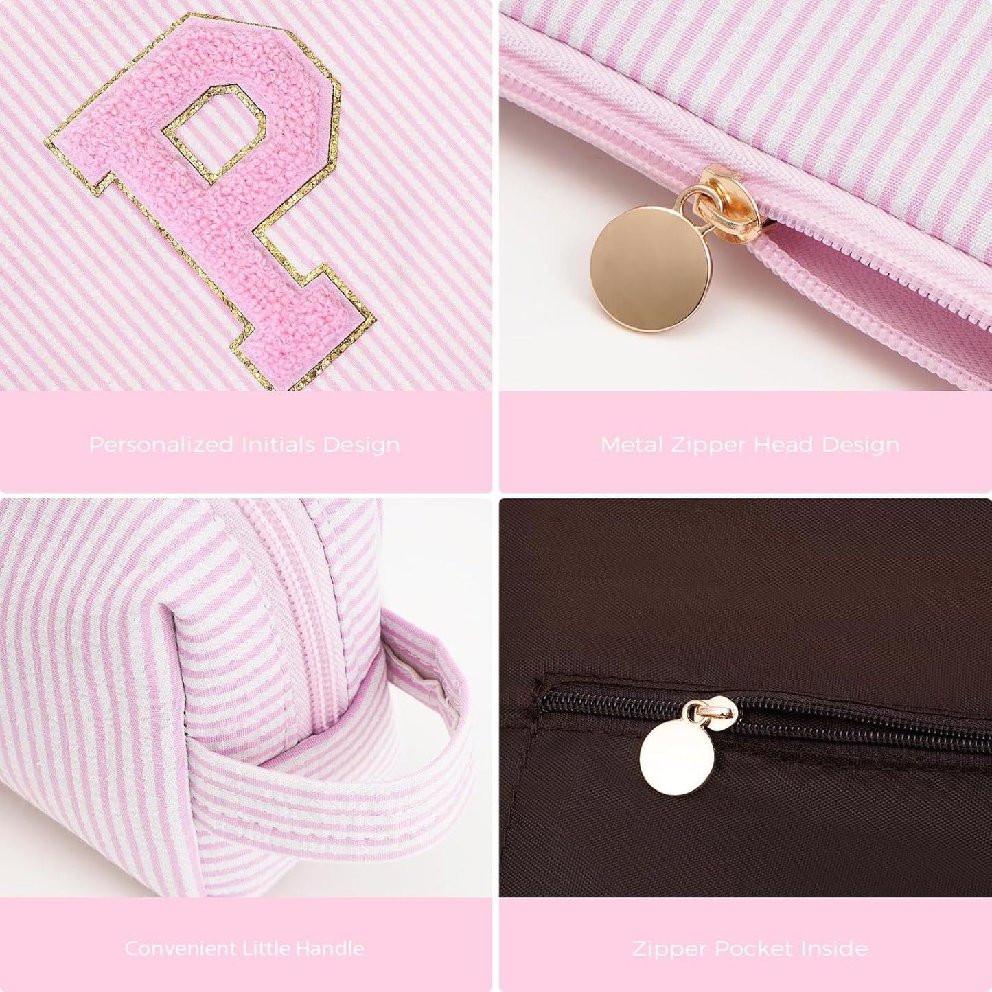 Personalized Makeup Bag for Women Girls - Fashion Cosmetic Bag Trendy Travel Toiletry Bag with