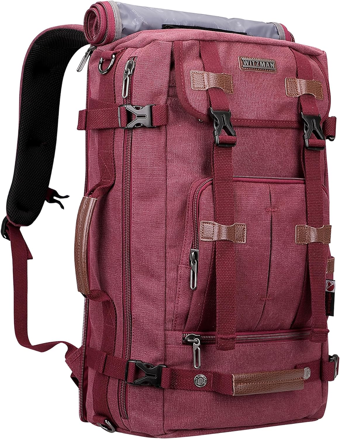 WITZMAN Canvas Backpack Vintage Travel Backpack Large Laptop Bags Convertible Shoulder