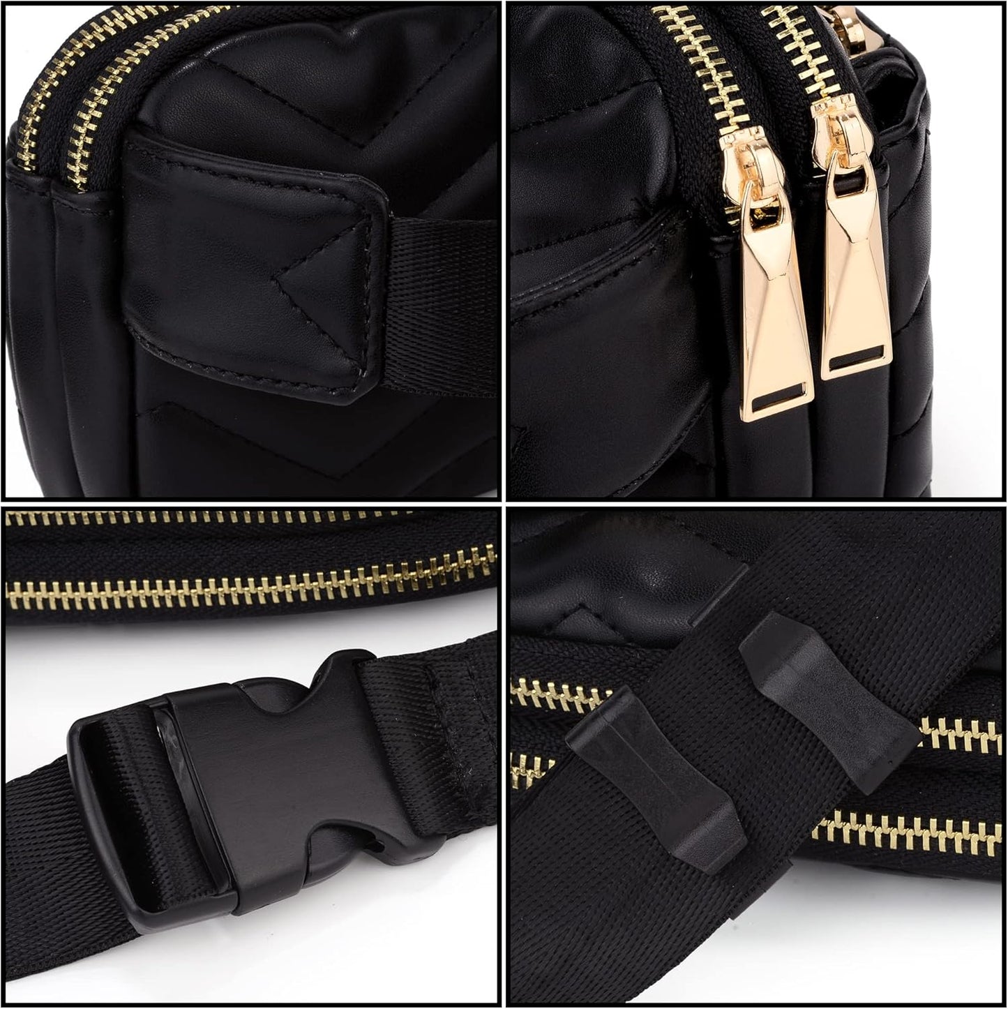 UTO Fanny Pack for Women Crossbody Trendy Fashion Belt Purse Chest Waist Hip Bumbag for Outdoor Shopping Travel Hiking