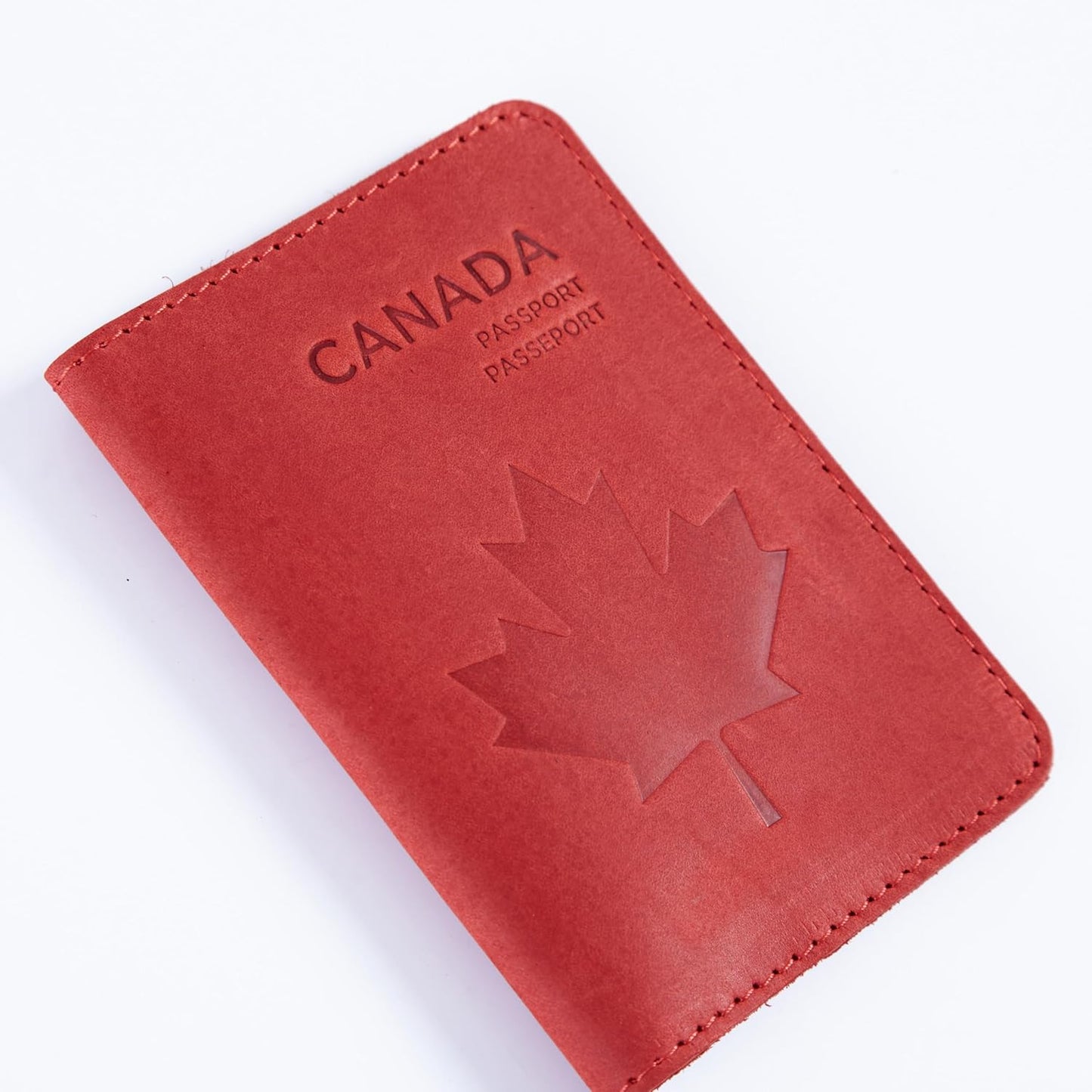 INCARNE Passport Cover - Travel Passport Wallet - Leather Passport Holder for Men Women Family with Card Slots & Note Compartmen - Sleeve Protector - Genuine Leather - Vintage Red