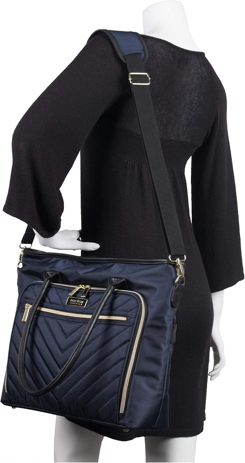 Kenneth Cole REACTION Chelsea Quilted Chevron 15" Laptop & Tablet Business Tote with Removable