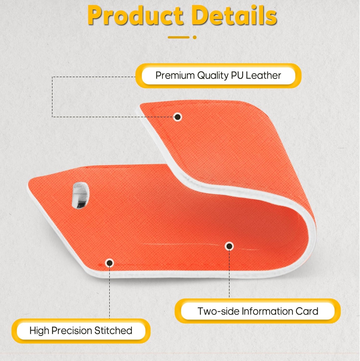 Travelambo Luggage Tags for Suitcases Faux Leather Privacy Protection 2 Pack Bag Tags Travel