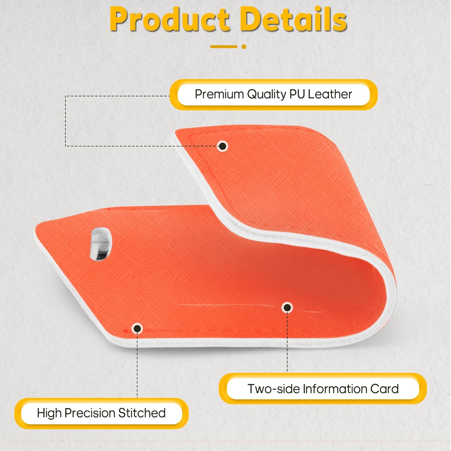 Travelambo Luggage Tags for Suitcases Faux Leather Privacy Protection 2 Pack Bag Tags Travel