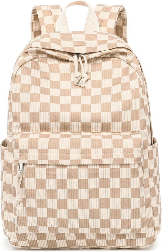 School Backpack for Teen Girls Bookbags Elementary High School Corduroy Laptop Bags Women Travel Daypacks