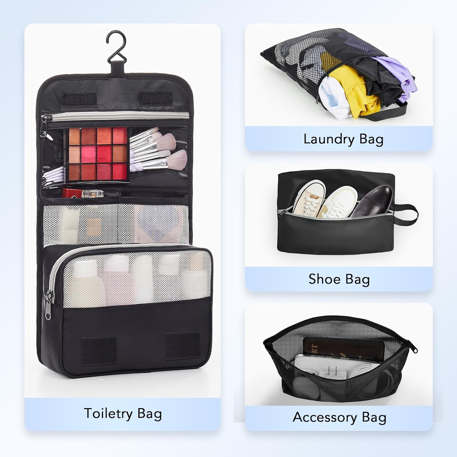 8 Set Compression Packing Cubes for Travel Essentials,Compressible Expandable Packing Cubes for