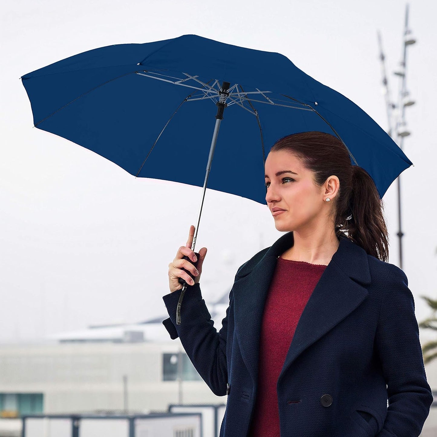 The Spectrum Popular Style 42" Automatic Open Compact Travel Umbrella for Rain, Wind & Sun, Sturdy Lightweight Small Portable Stick Umbrella for Men and Women