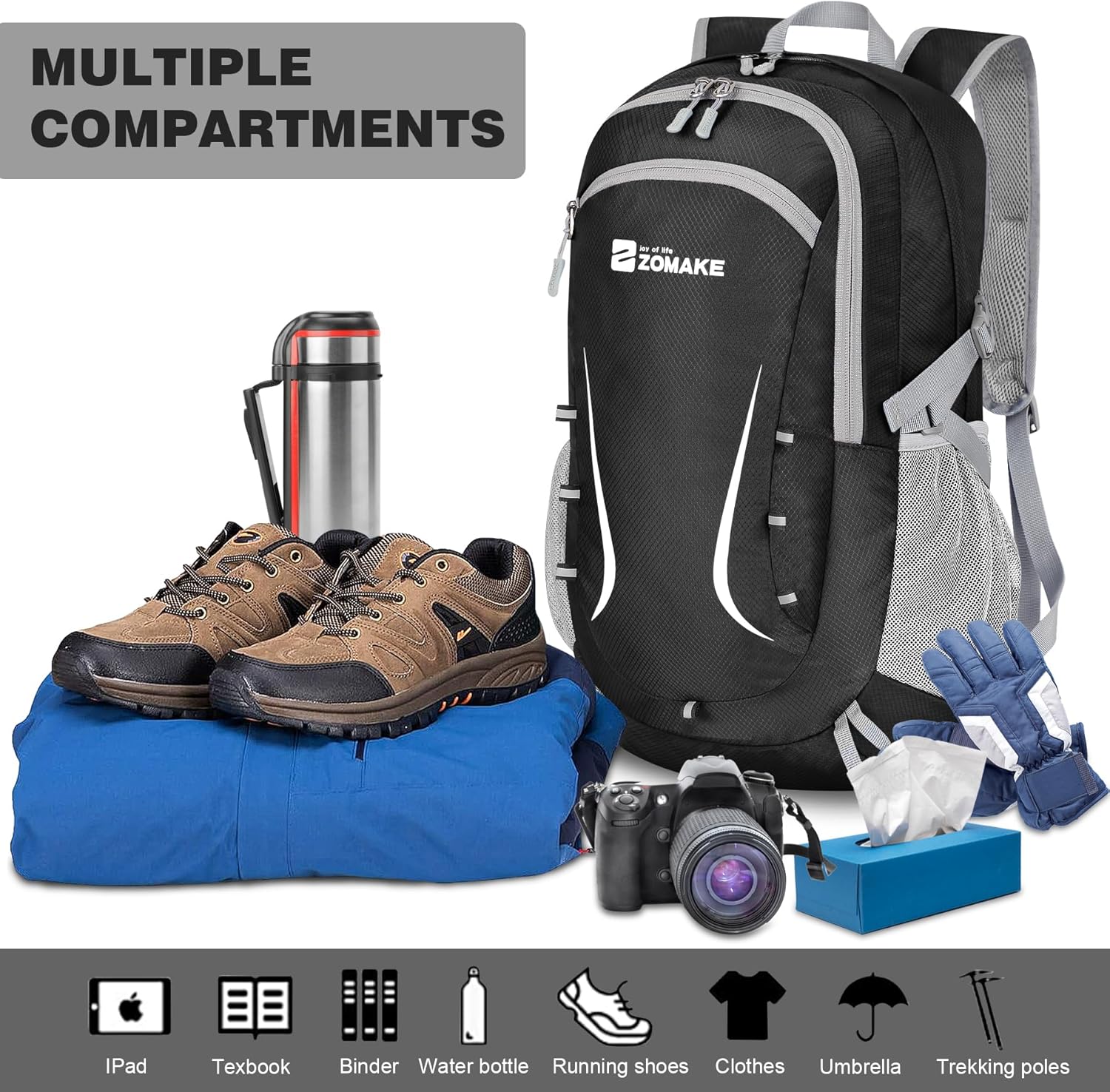 ZOMAKE Lightweight Packable Backpack 35L, Foldable Backpacks Water Resistant Collapsible Light