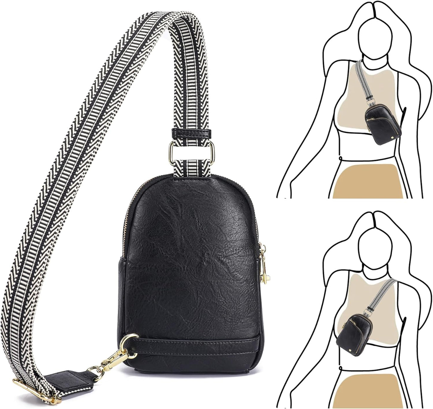 INICAT RFID Blocking Sling Bag Anti Theft Crossbody Bags for Women Travel Fanny Pack Cross Body for Woman Chest Bag