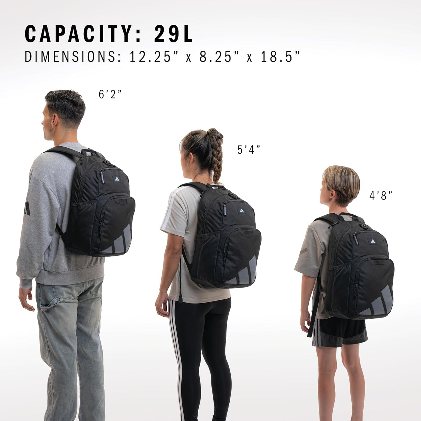 adidas Midway Small Backpack for Women and Men, Durable Laptop Bag, Twill Onix Grey/Black, One Size
