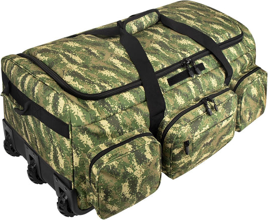 Rolling Duffle Bag with Wheels, 120L Military Luggage Bag for Travel,Large Tactical Heavy Duty Duffel Bags for Deployment Camping Sporting & Outdoor Adventures