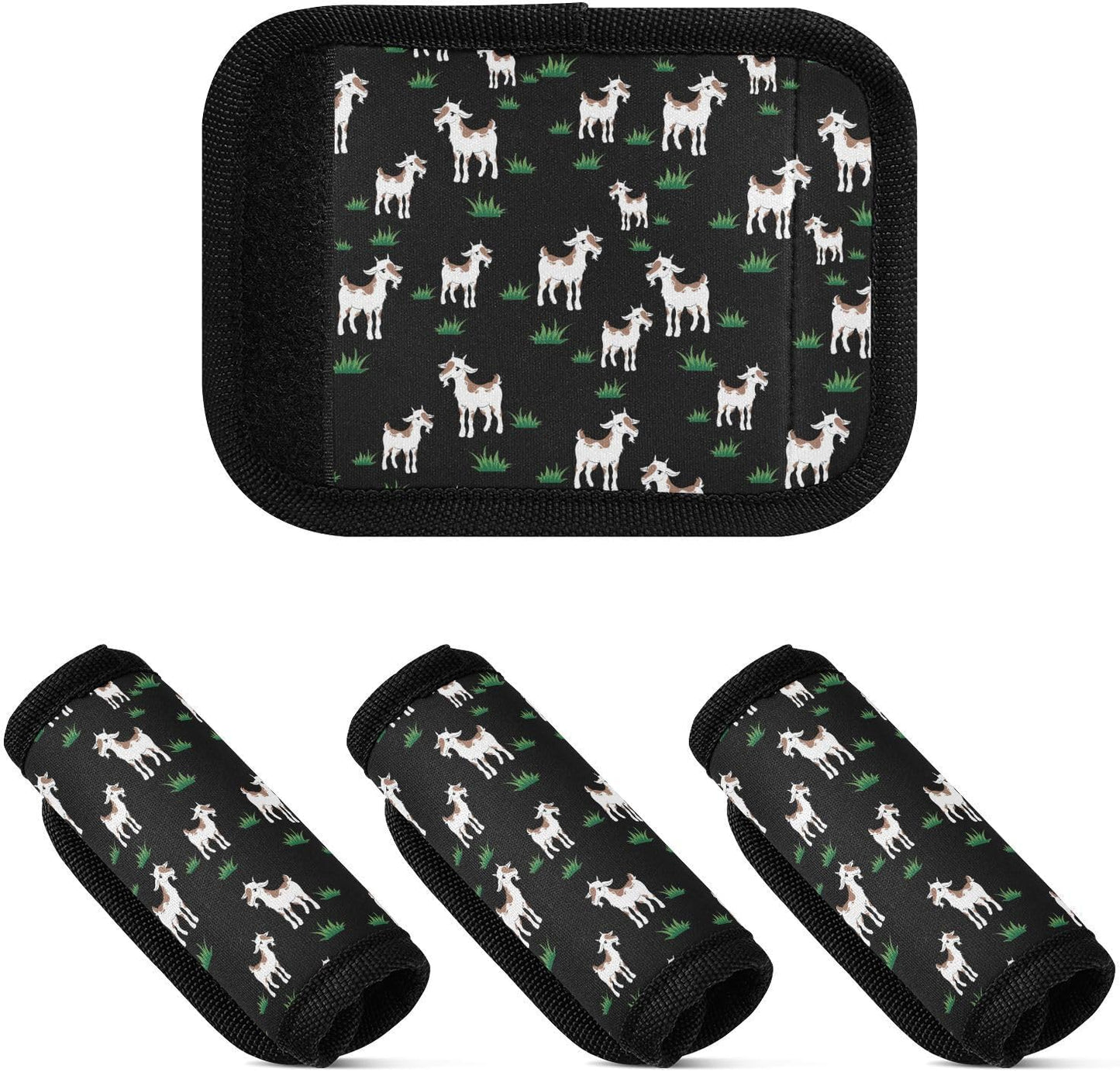 Goats 2 Pack Luggage Handle Wrap for Suitcase Luggage Identifier Travel Tags Handle Protection Sleeve Cover