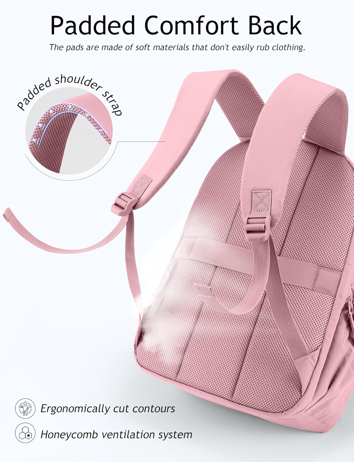 Travel Backpack for Women, 15.6 Inch College Laptop Backpack, Water Resistant Work Backpacks, Cute Quilted Bookbag