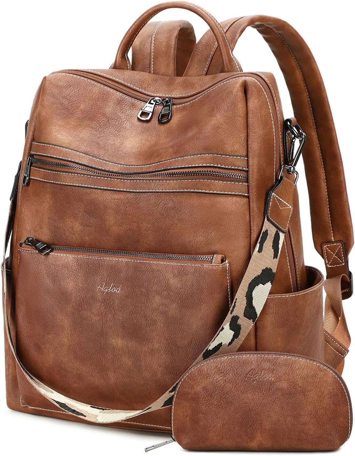 Vegan Leather Laptop Backpack for Women 15.6 Inch Work Backpack Purse for Travel College