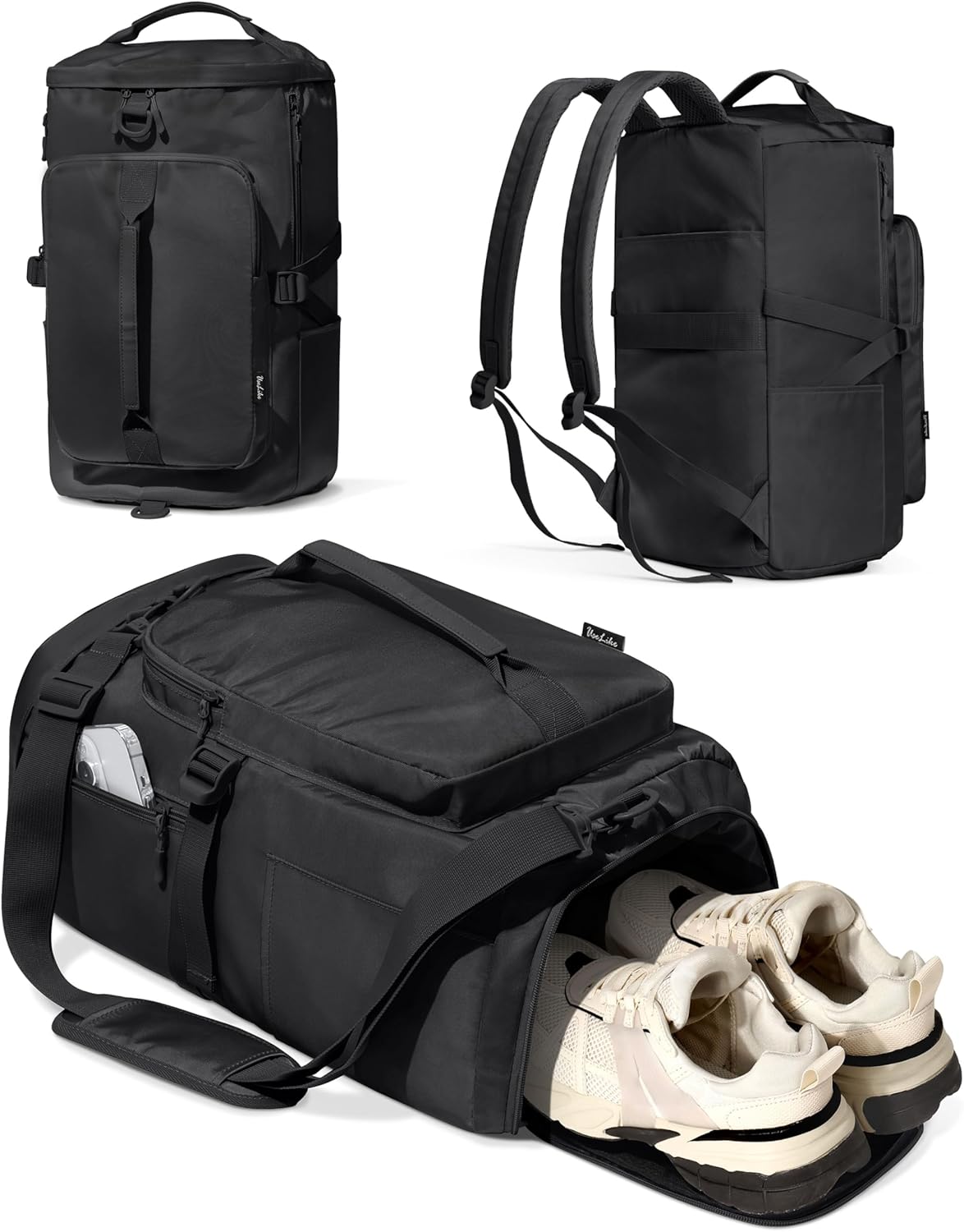 Gym Bag for Women with Shoe Compartment and Wet Pocket Convertible Gym Backpack workout Duffel Bag Multiple Pockets 30L