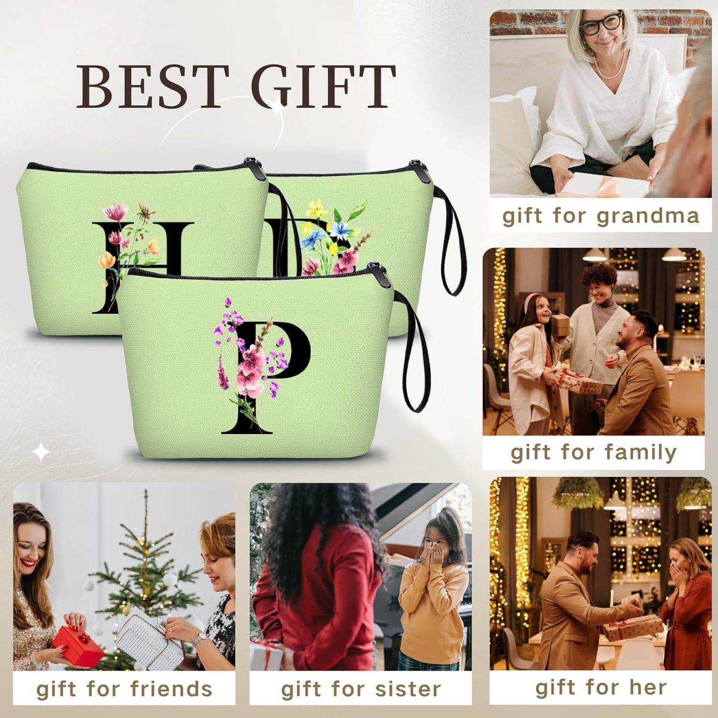 Birthday Inspirational Bridesmaid Proposal Team Small Gifts for Women Mom Aunt Teacher Sister Coworkers Makeup Cosmetic Bag Travel with Mirror Mothers Day Christmas Graduation P