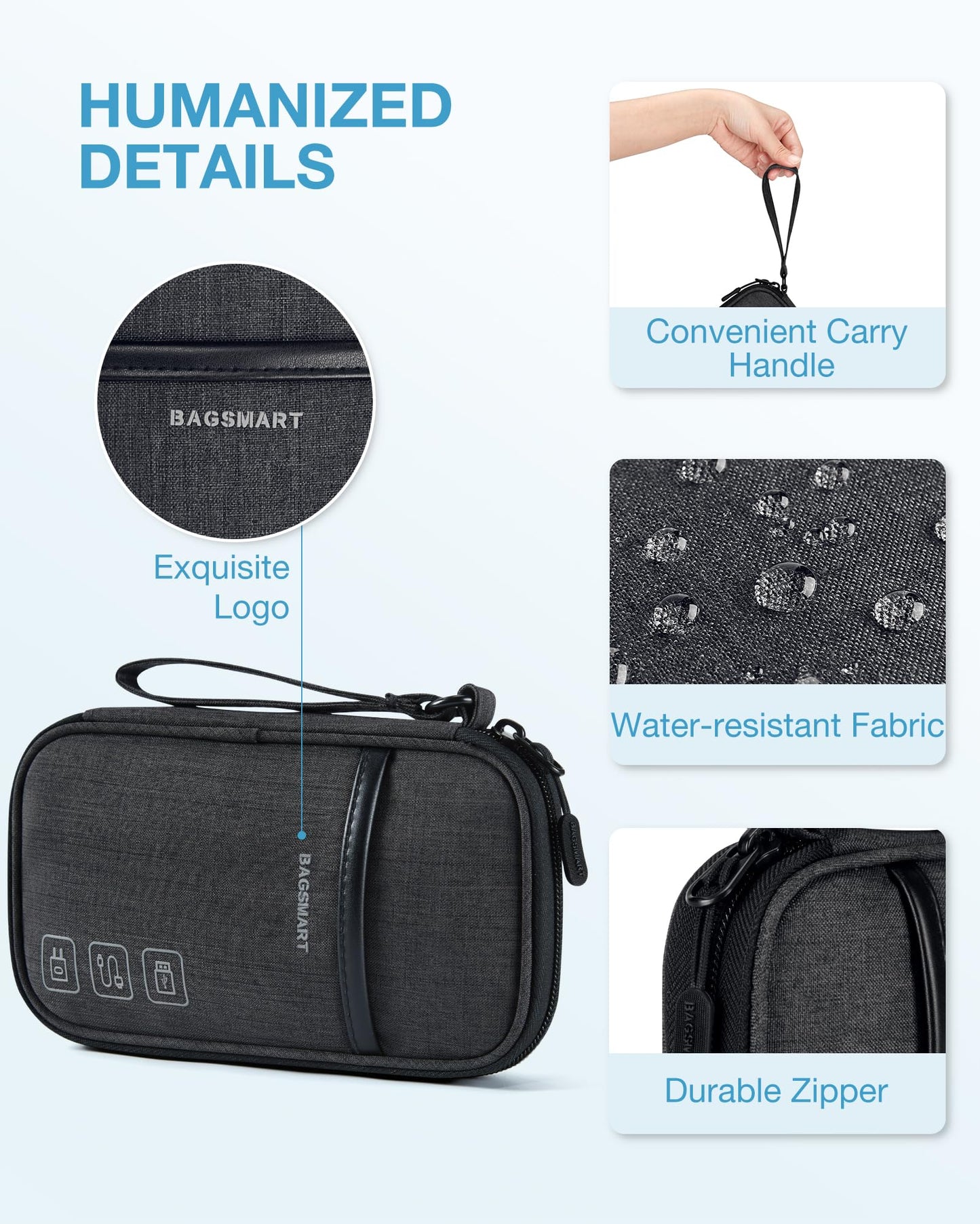 BAGSMART Cord Organizer Travel Cable Organizer Bag Tech Electronic Organizer Travel Case, Travel