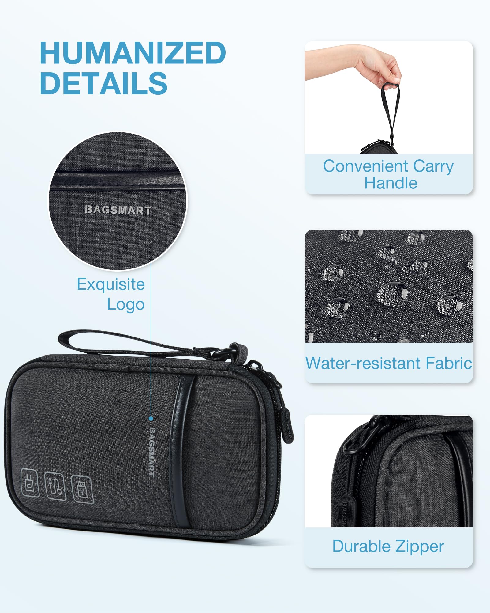 BAGSMART Cord Organizer Travel Cable Organizer Bag Tech Electronic Organizer Travel Case, Travel