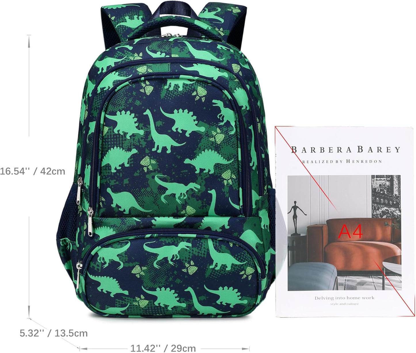 abshoo Dinosaur Backpack For Boys Kindergarten Elementary Bookbag Lightweight Kids School Bag (Dinosaur)