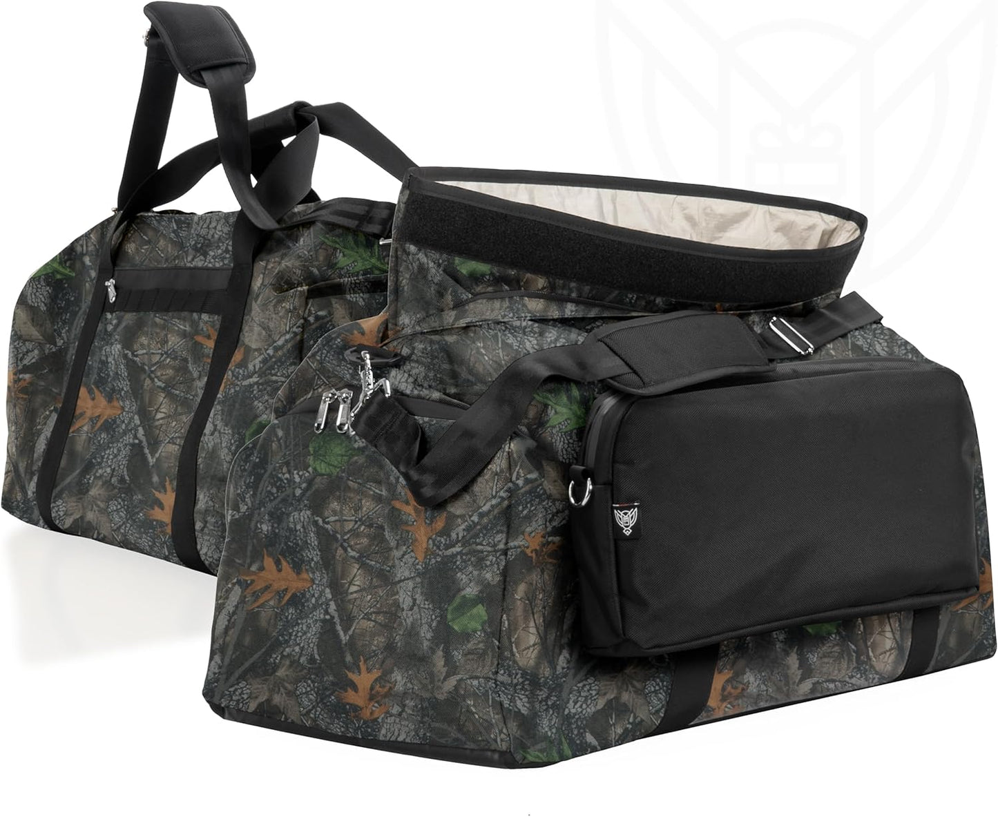 Xtreme Sight Line ~ AQUA Duffel Faraday Bag + XTECH Faraday Bag ~ Water-Proof Signal Blocking Duffel Bag for Large Electronics ~ Tracking/Hacking Defense ~ 1000D Nylon ~ Backwoods Camo