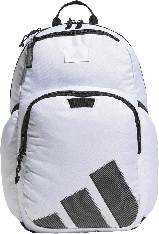 adidas Midway Small Backpack for Women and Men, Durable Laptop Bag, Twill White/Black, One Size