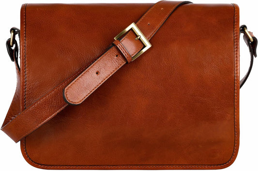Time Resistance Leather Messenger Bag for Men, Handmade Crossbody Bag, Shoulder Bag Made in Italy