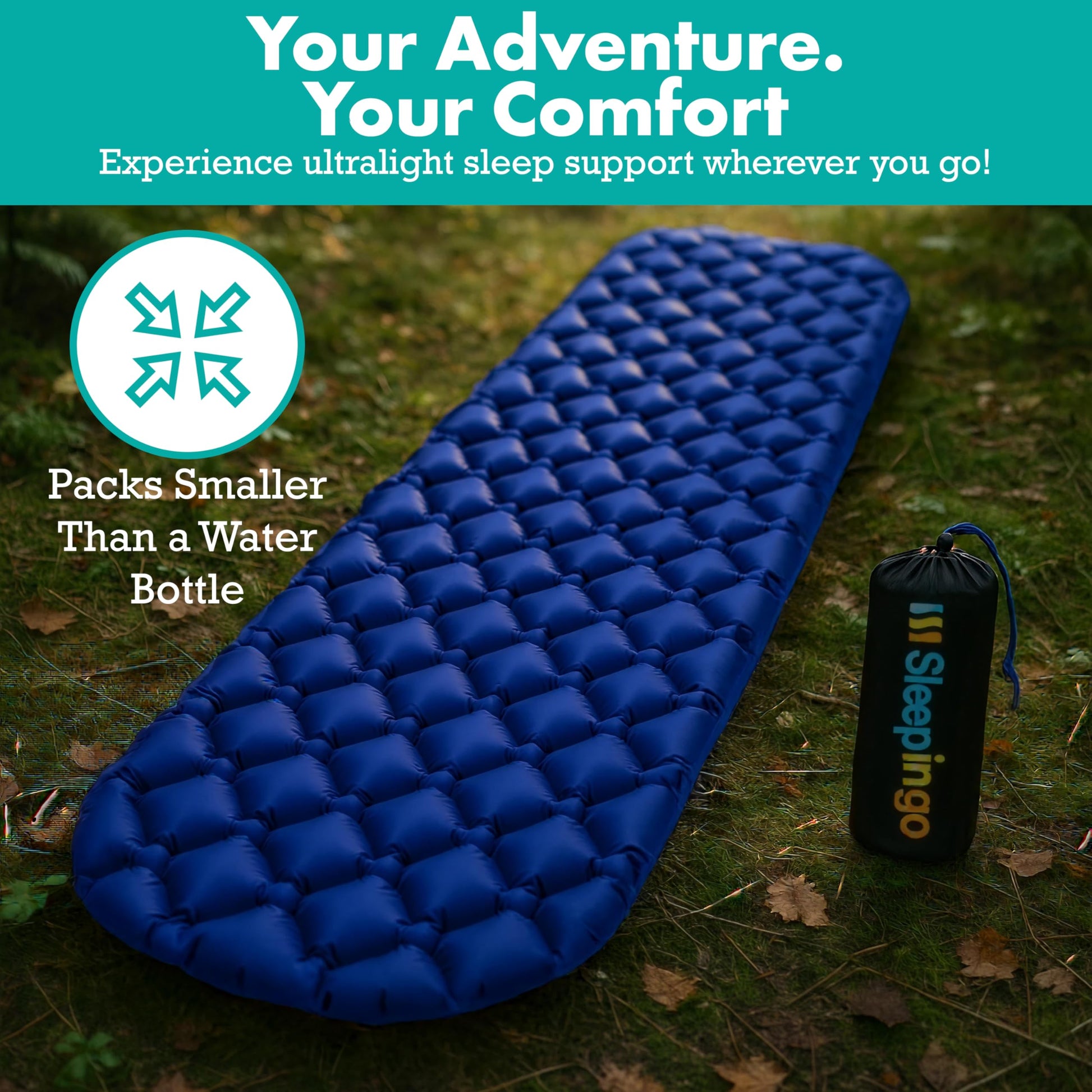 Sleepingo Inflatable Mat - Ultralight Sleeping Pad for Campings and Backpackings - Compact Air