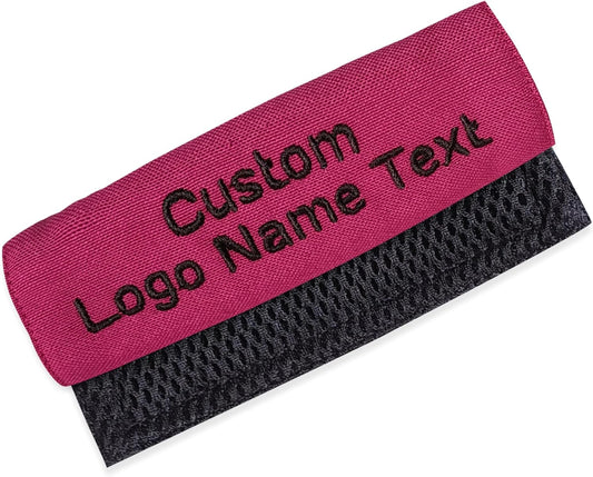 Personalized Luggage Handle Wrap Finder | Custom Embroidered Icon Monograms or Short Text ID Tag | Cover Identifier Marker for Suitcase or Bag | Accessories for Travel by ACORD EU (Dark Hot Pink)