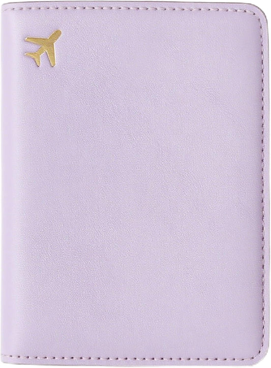 PU Leather Passport Holder Covers Case, Waterproof Rfid Blocking Travel Wallet Passport Holder(Lavender Mist)