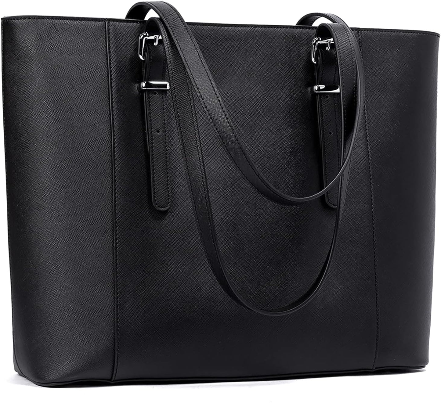 Telena Laptop Tote Bag for Women, 15.6 Inch Shoulder Tote Bag Leather Briefcase for Women, Large