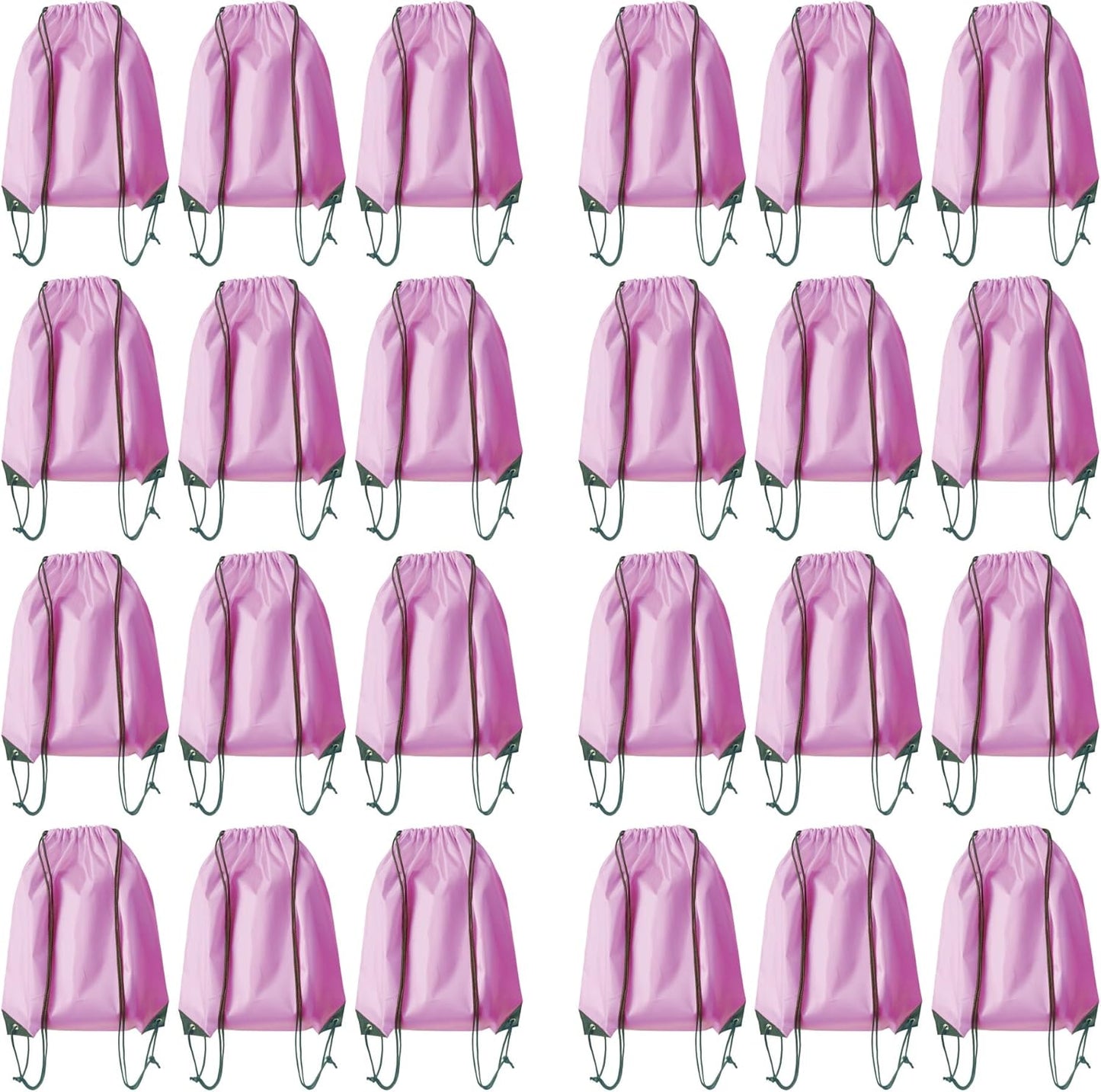 Drawstring Backpack Bulk 24Pcs Draw String Backpack Bags DIY Gym Sports Traveling Yoga Cinch Bag Sackpack Drawstring(pink)
