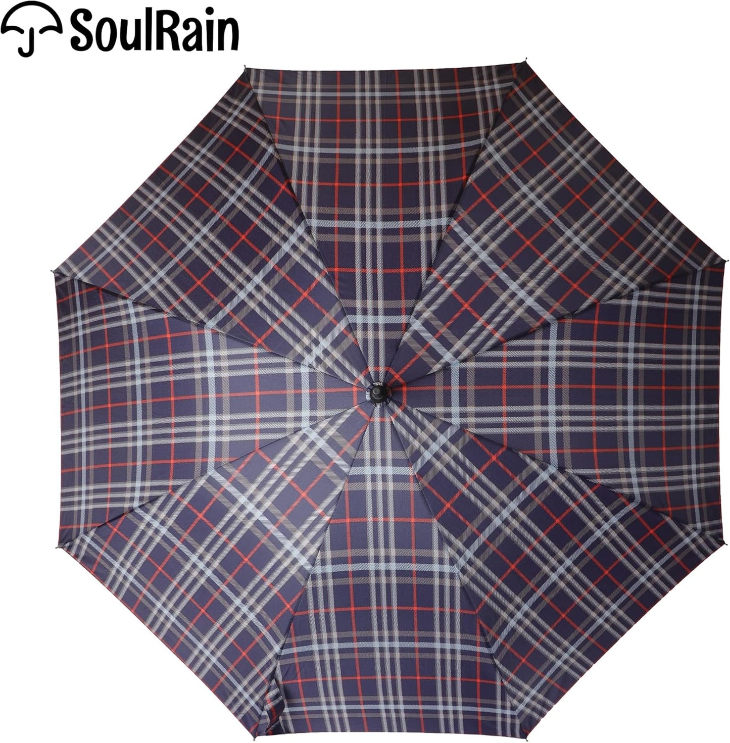 SoulRain 50 Inch Large Stick Umbrella Windproof Automatic Open Oversized J Handle Umbrellas for Men and Women Unbreakable Strong Travel Golf Umbrella