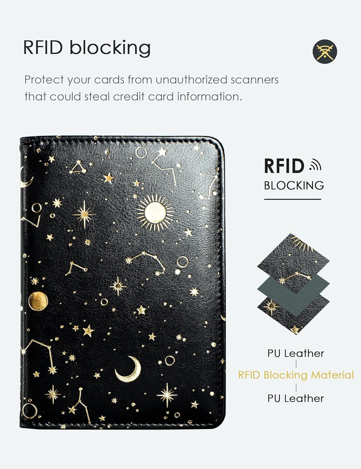 Mymazn Passport Holder with Clear Pocket Passport Case Passport Cover Women Passport Case with RFID