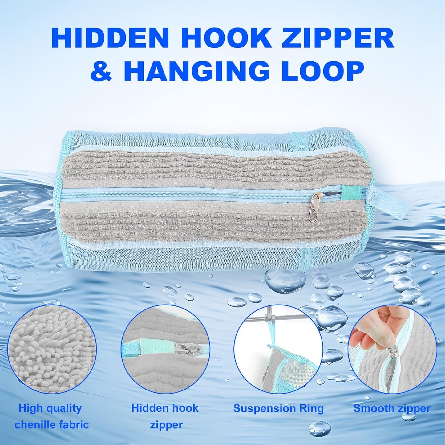 Shoe Washing Bags for Washing Machine – Durable Shoe Washing Machine Bags for All Shoe Types Sizes (Large Grey 2PCS）