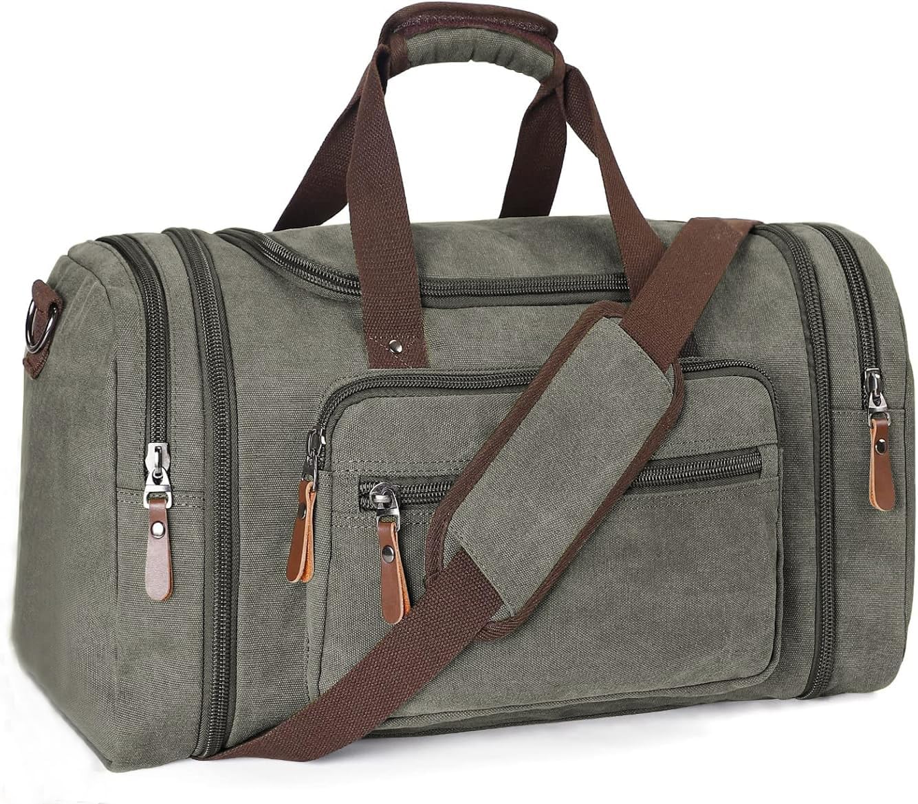 Sechunk Duffle Bag Canvas Large Outdoor Shoulder Bag Overnight Handbag Travel Tote Luggage Weekender Bag