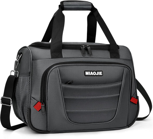 Underseat Carry On luggage Bag Airplanes Personal Item Bags, Gym Bag for Men Weekender Overnight Travel Tote Bag Shoulder Small Softside Carry on Luggage Travel Duffel Bags For Men Women -16 IN Grey